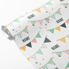 Colourful Bunting Name Wrapping Paper
