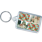 Colourful Festive Photo Grid Keyring