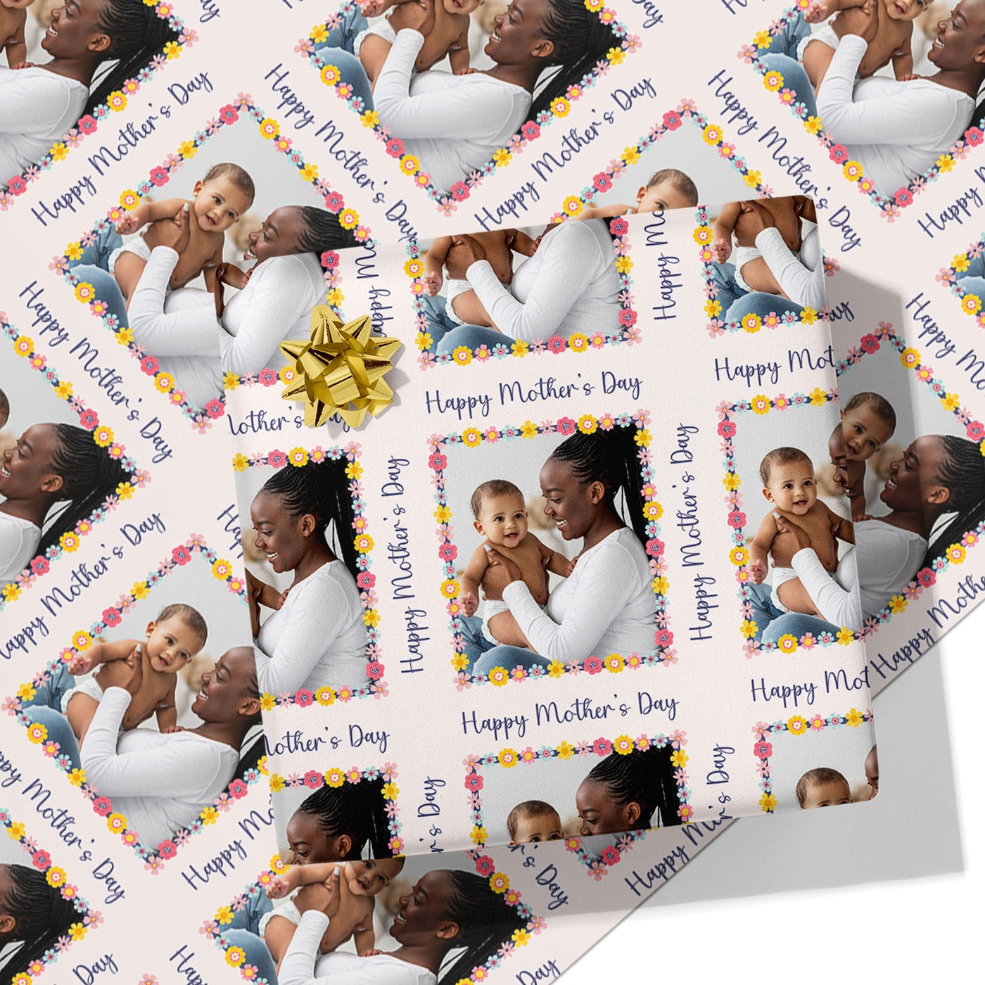 Colourful Flower Mother's Day Photo Wrapping Paper