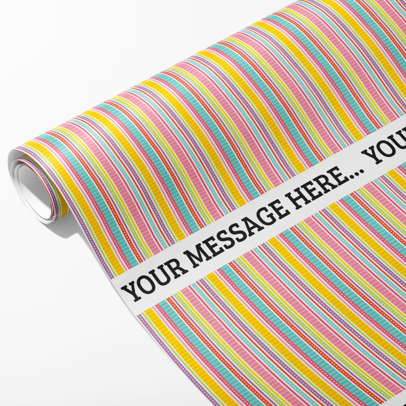 Colourful Stripes Message Wrapping Paper