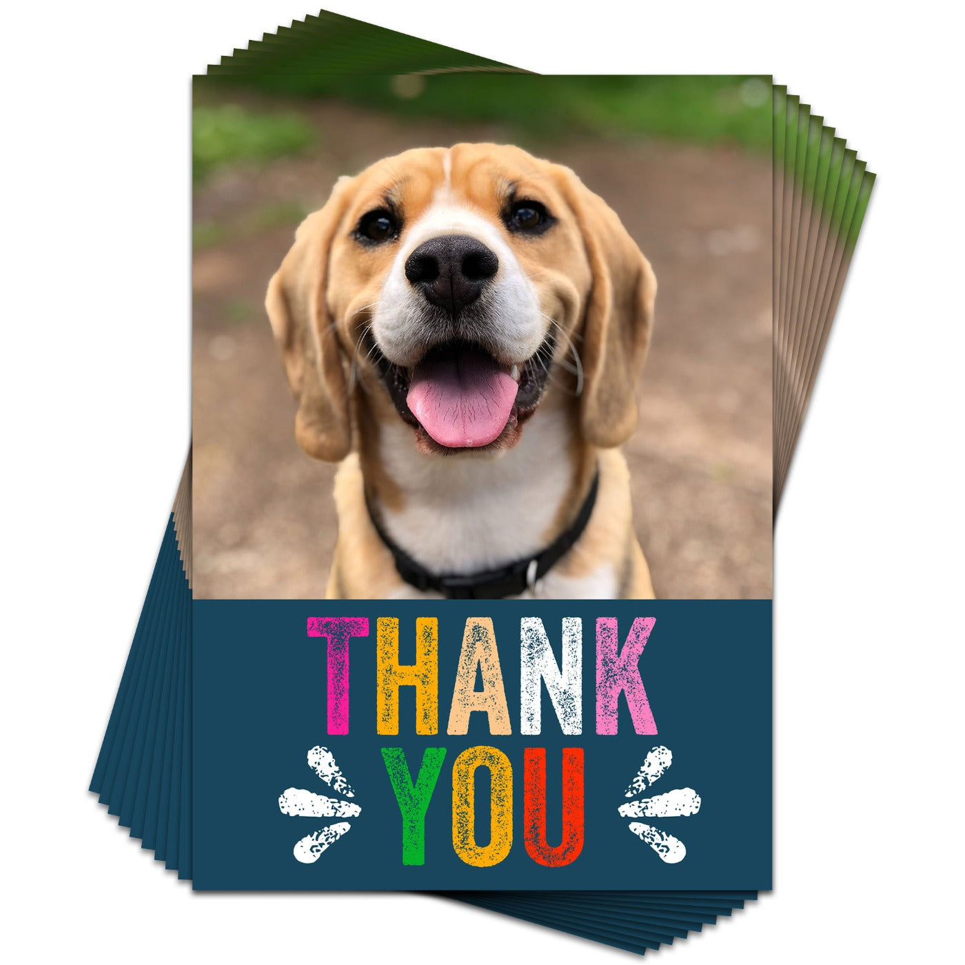 Colourful thank you flat card