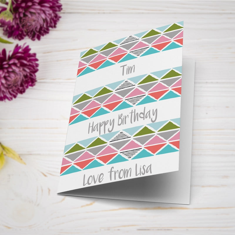 Colourful Triangle Card Lying Down
