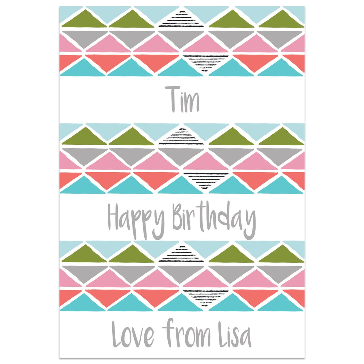 Triangle Custom Cards Personalised Colourful Triangle Card – Printster