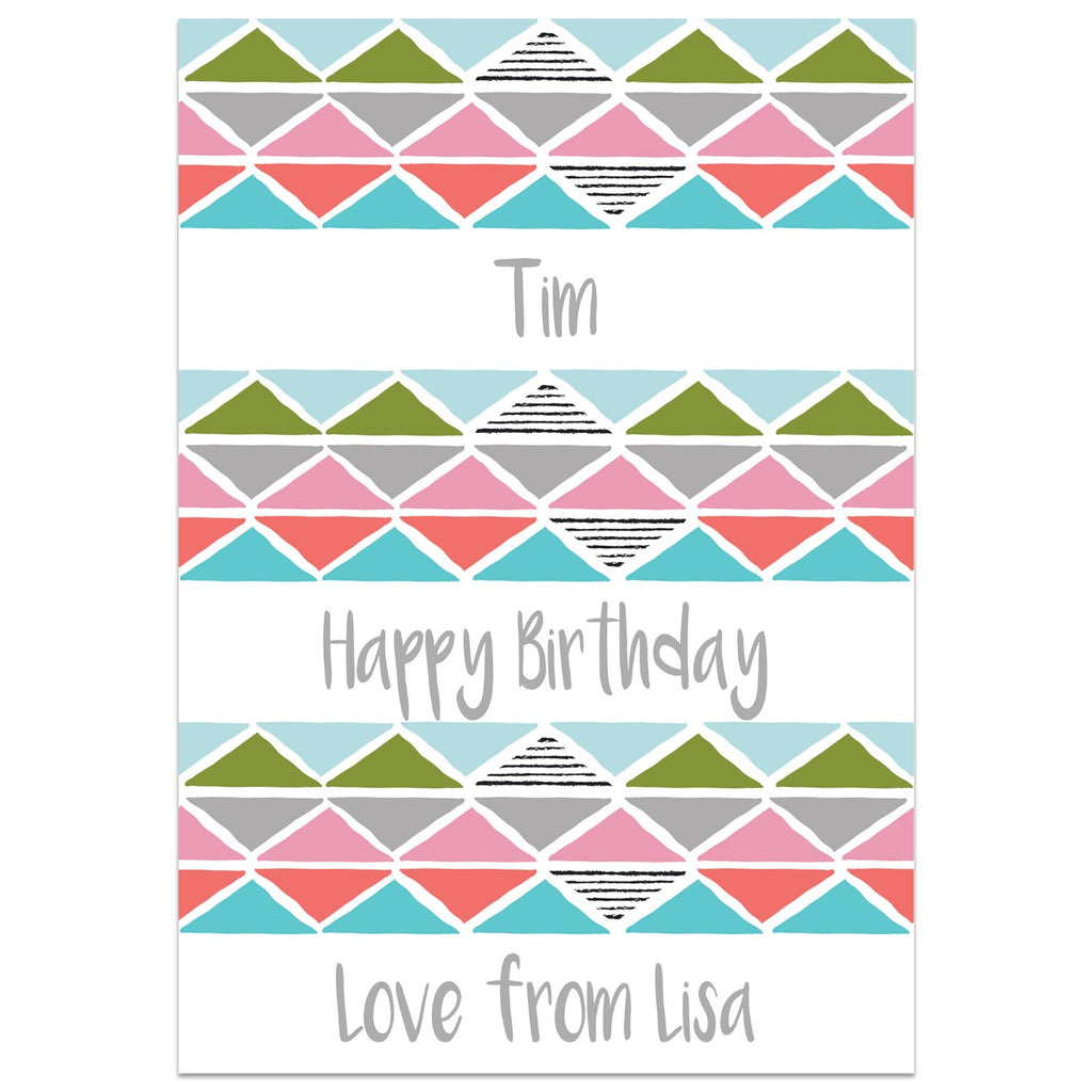 Colourful Triangle Card Standing Up