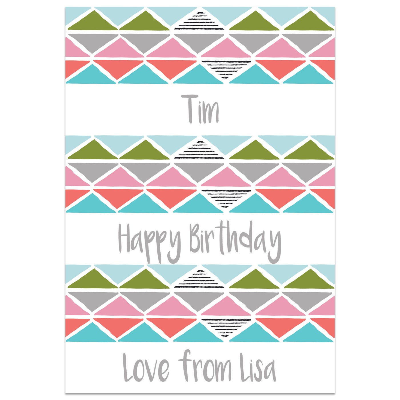 Colourful Triangle Card Standing Up