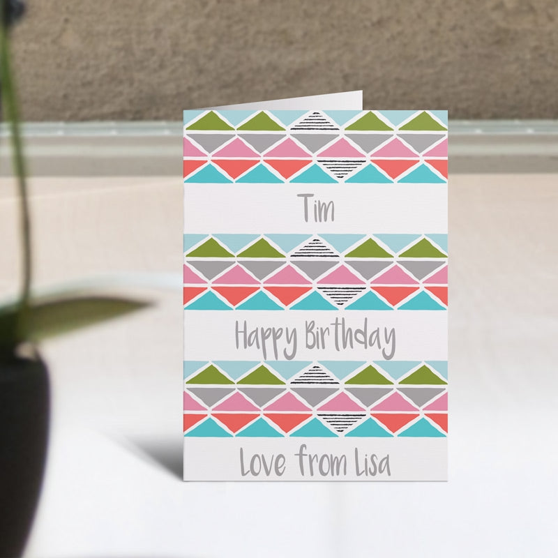 Colourful Triangle Card Standing Up
