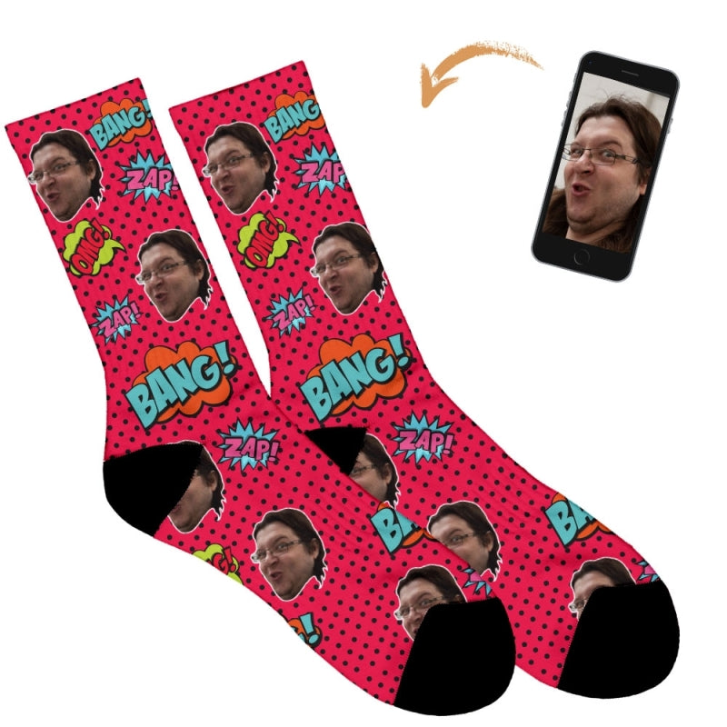Comic Book Personalised Socks