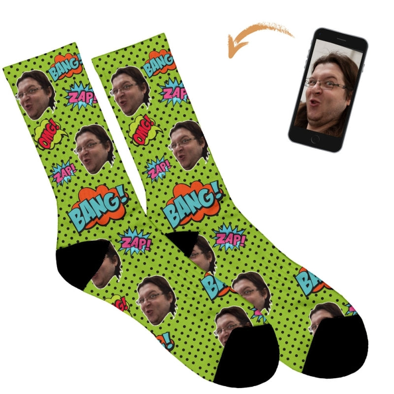 Comic Book Personalised Socks