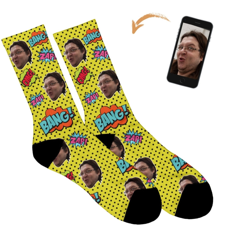 Comic Book Personalised Socks