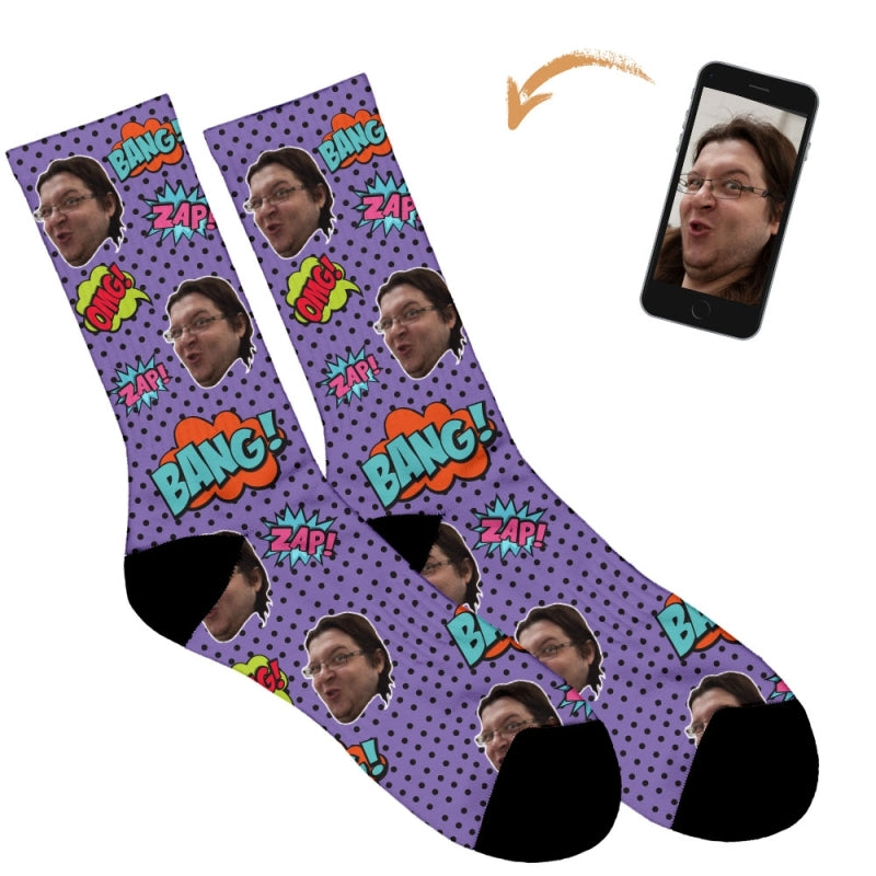 Comic Book Personalised Socks