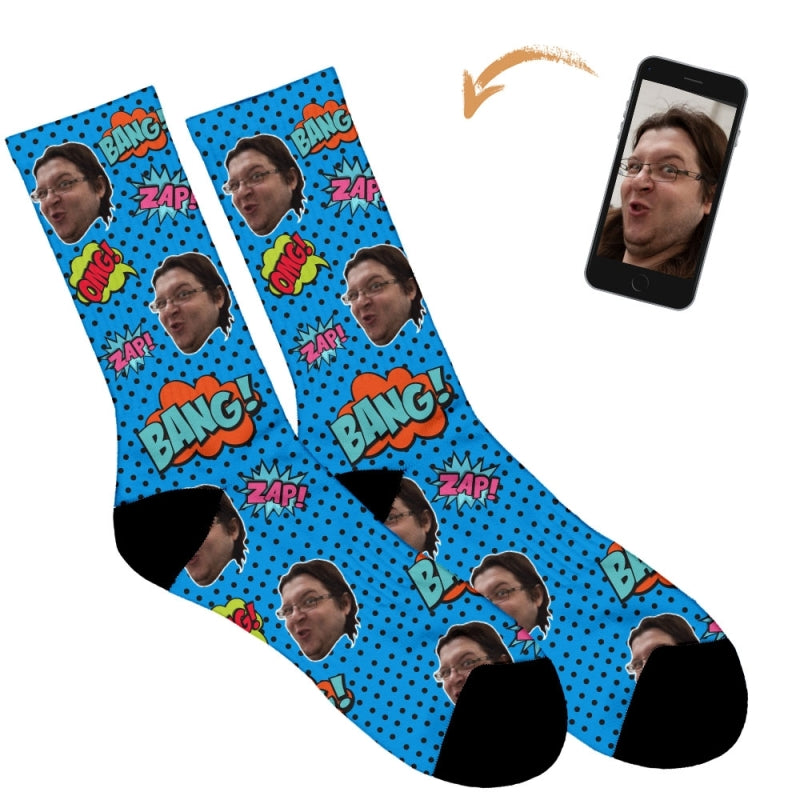 Comic Book Personalised Socks