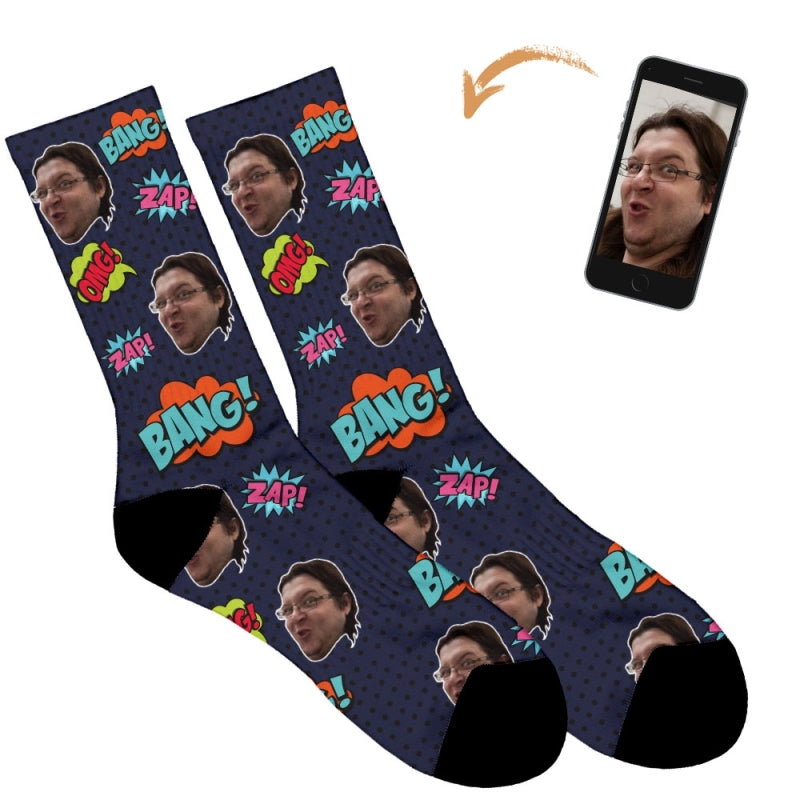 Comic Book Personalised Socks
