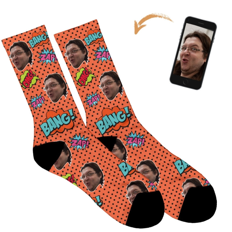 Comic Book Personalised Socks