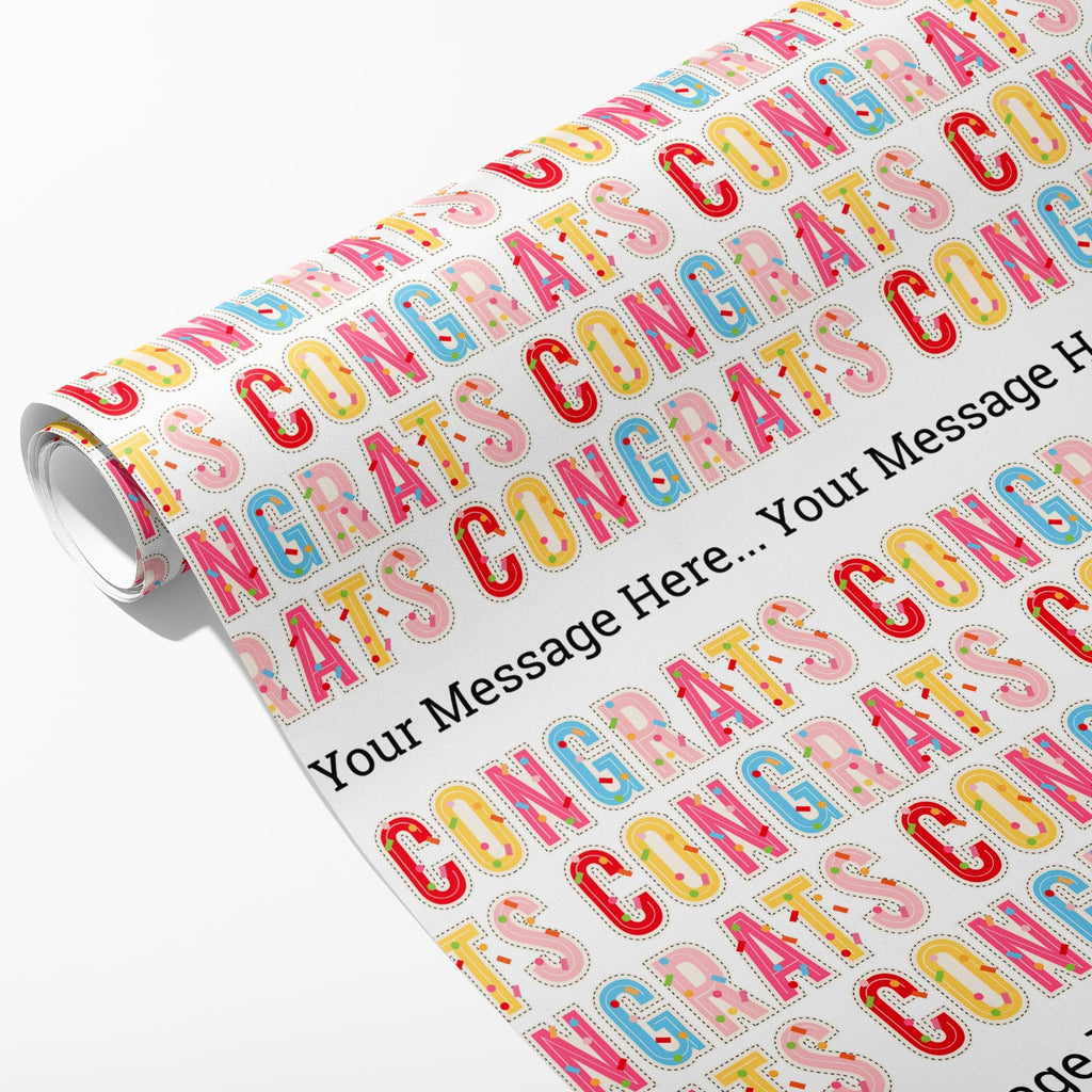 Congrats Confetti Message Wrapping Paper