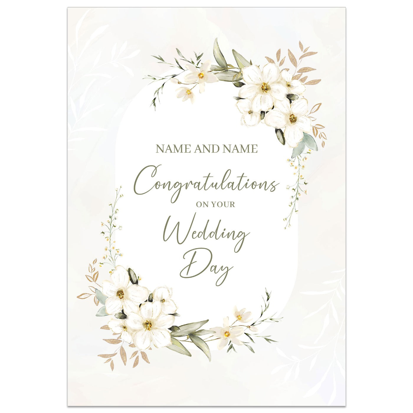 Congratulations on Your Wedding Day Wreath Card