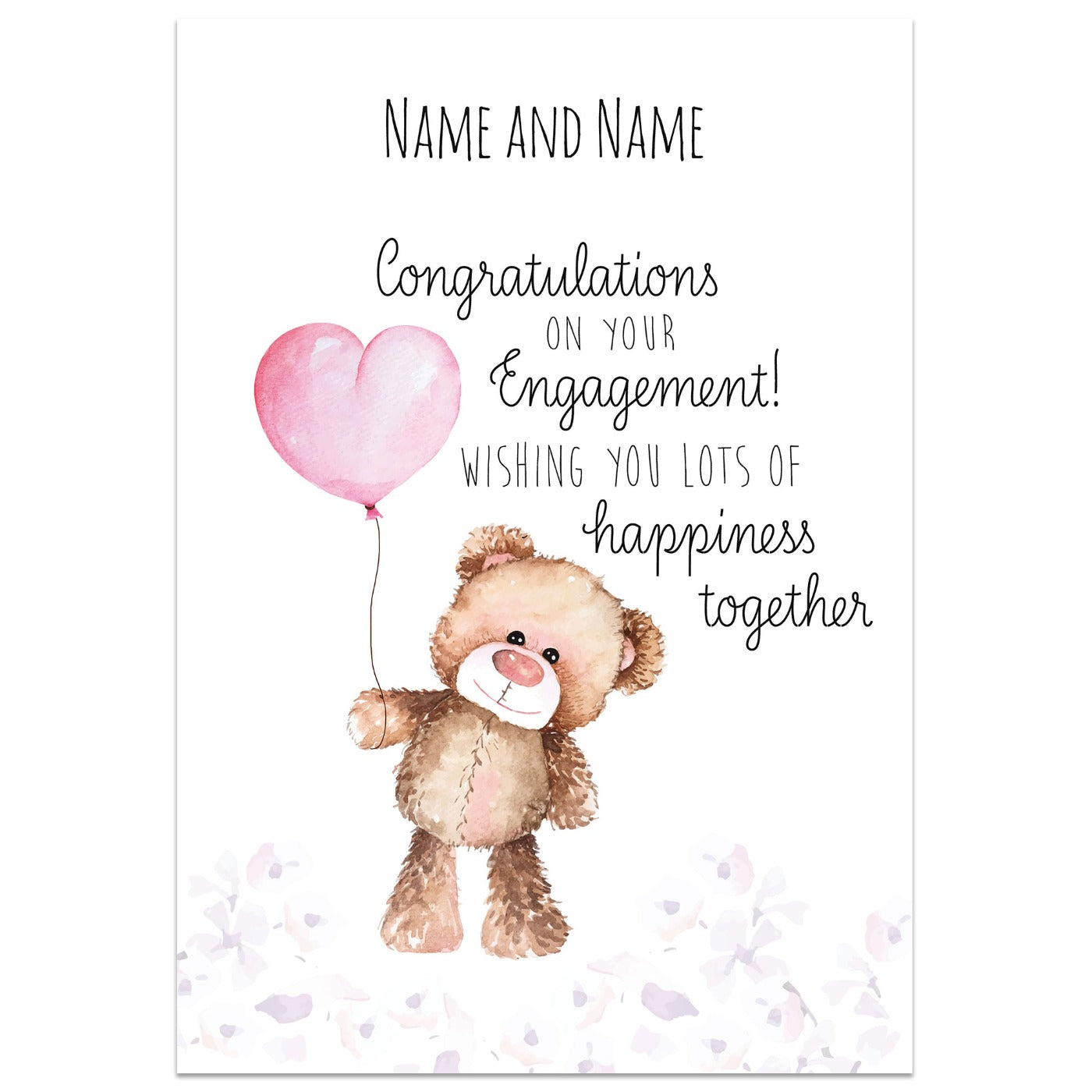 Congratulations on Your Engagement Teddy Bear Card