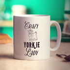 Crazy Yorkie Lady Mug - Standard 330ml (11oz) / White