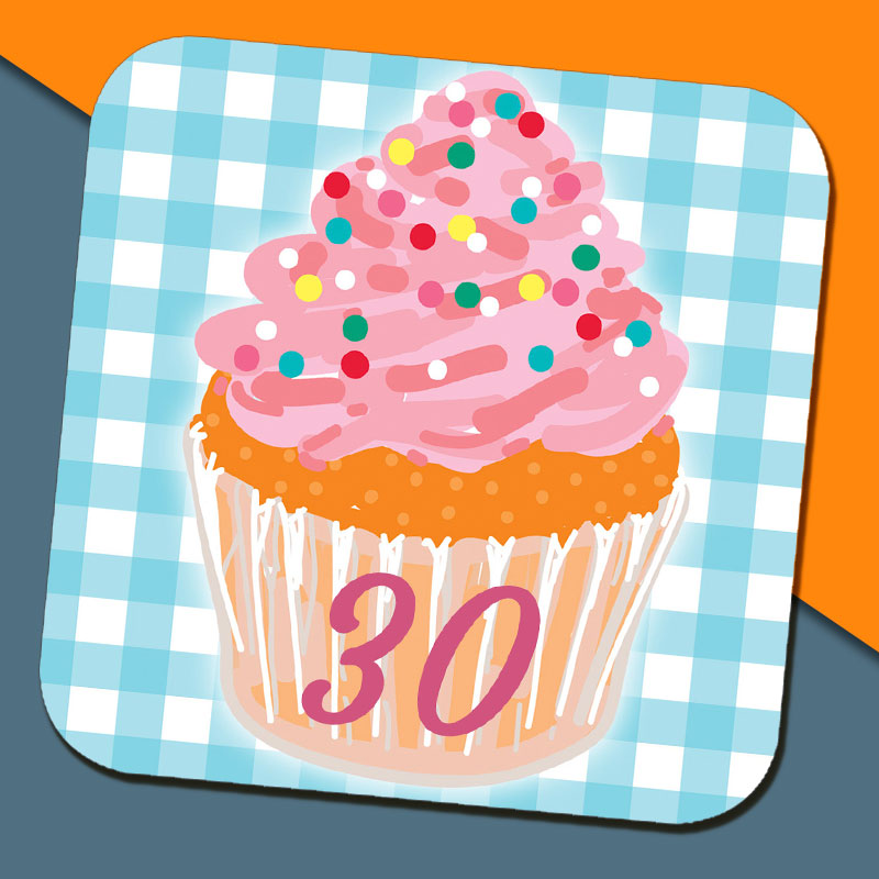 Cupcake Birthday Age Coaster