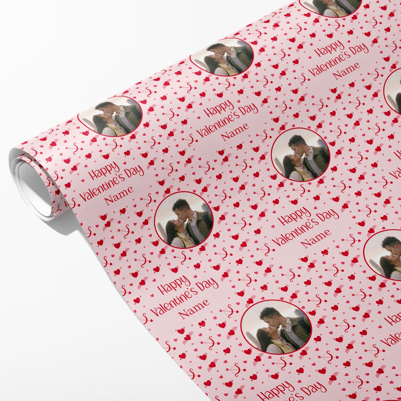 Cupid's Bow Photo and Name Wrapping Paper