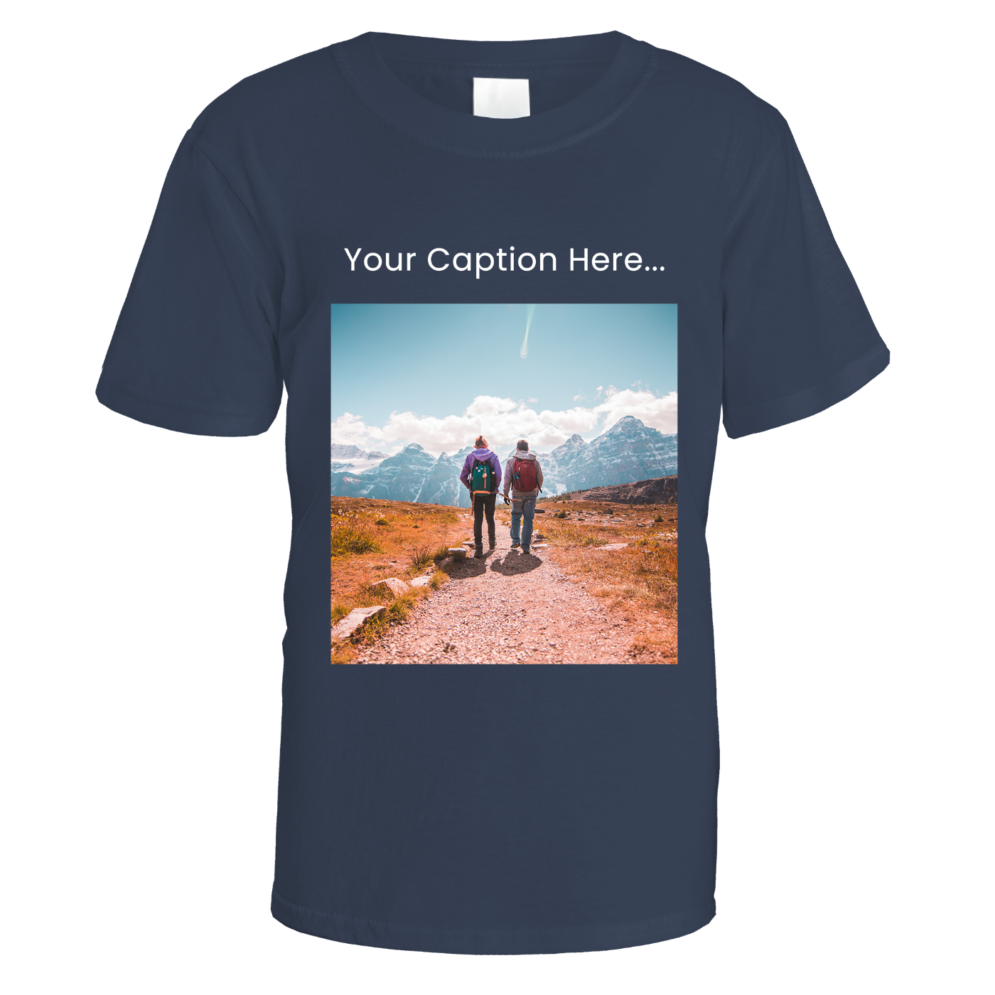 Personalised Photo and Top Caption T-Shirt