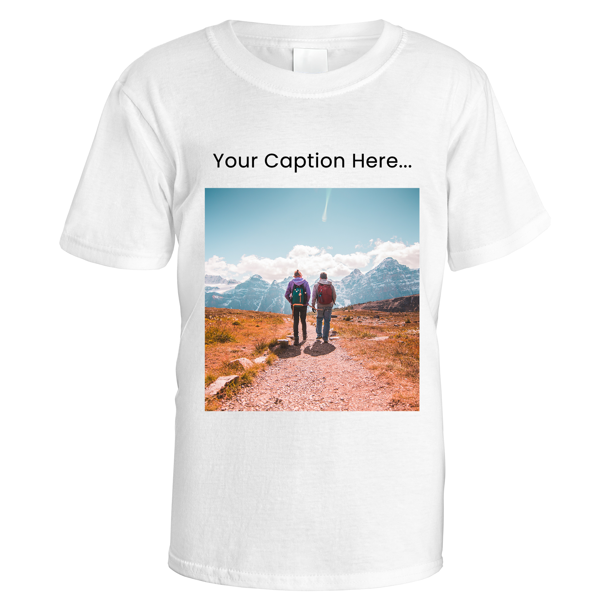 Personalised Photo and Top Caption T-Shirt