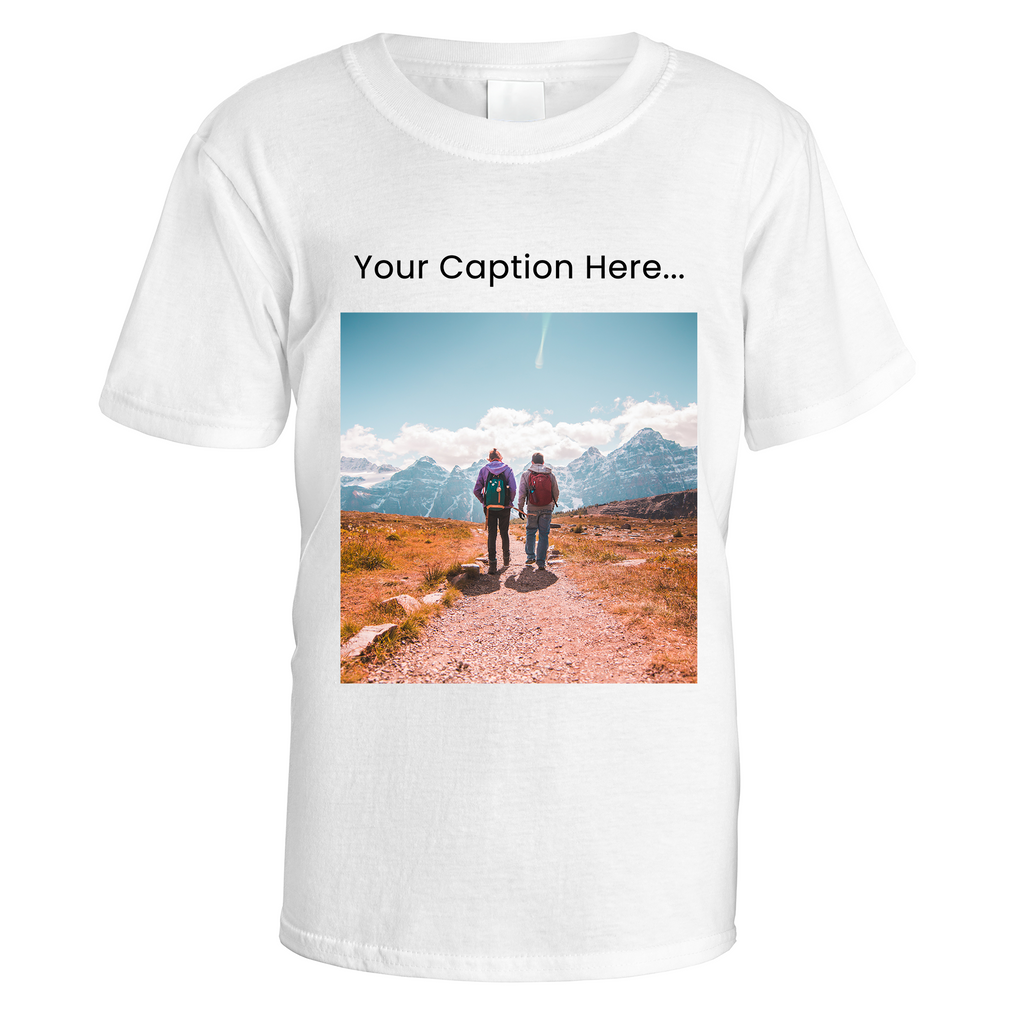 Personalised Photo and Top Caption T-Shirt - XX Large / White