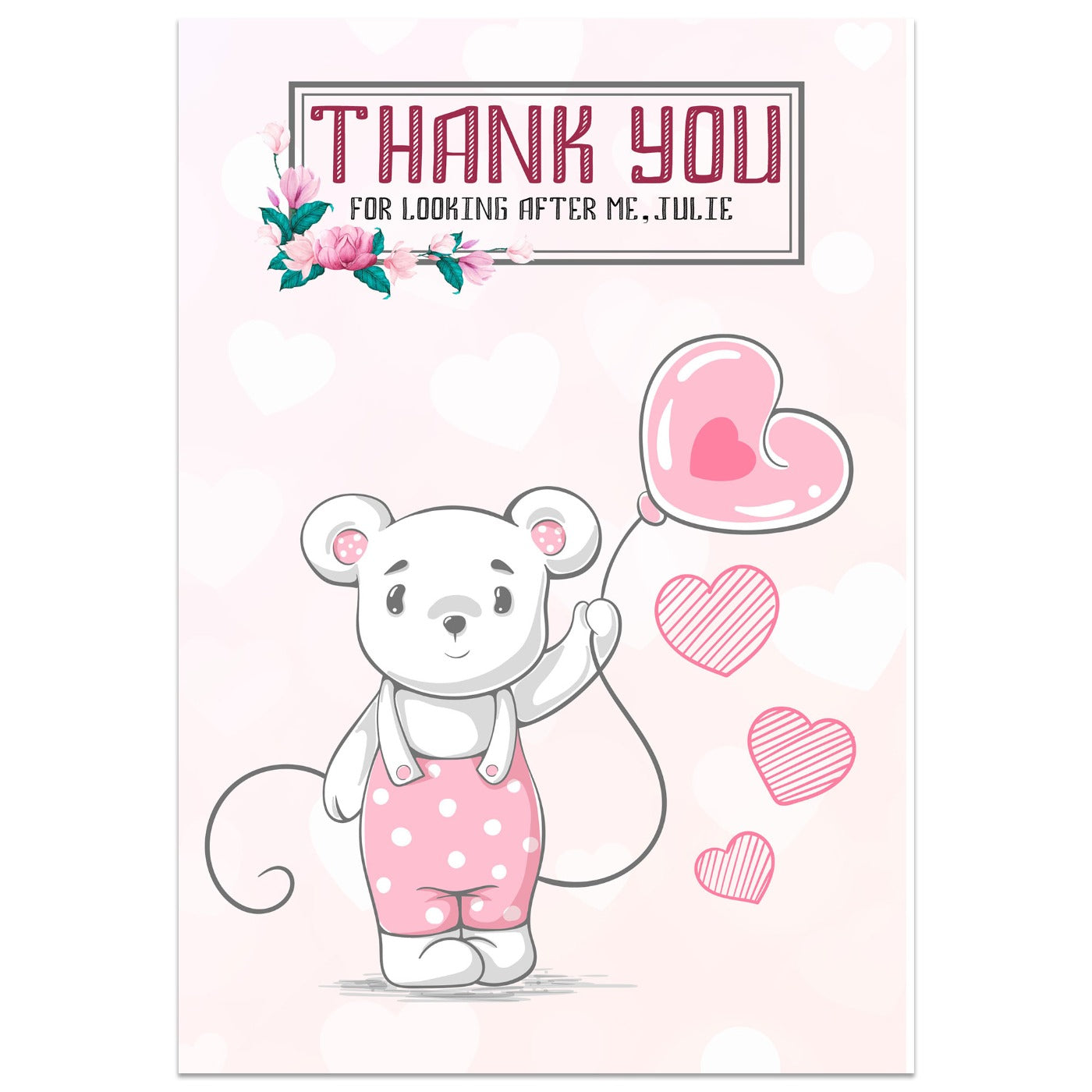 Cute Bear Thank You Card Standing Up