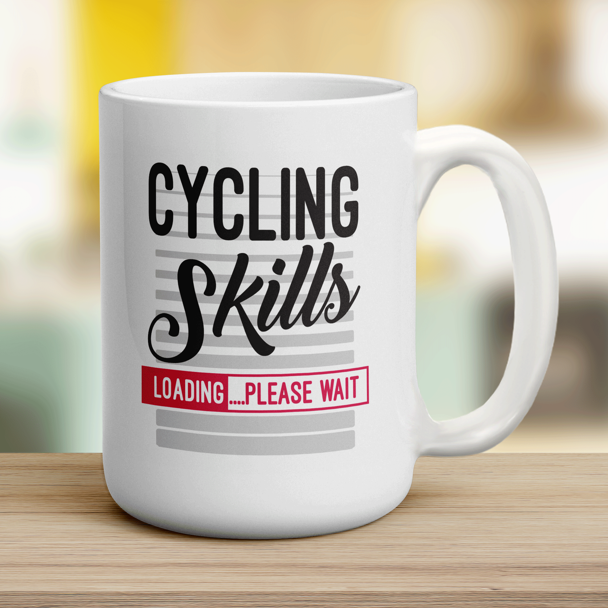 Cycling Skills - Loading Please Wait Mug - Jumbo 440ml (15oz) / White
