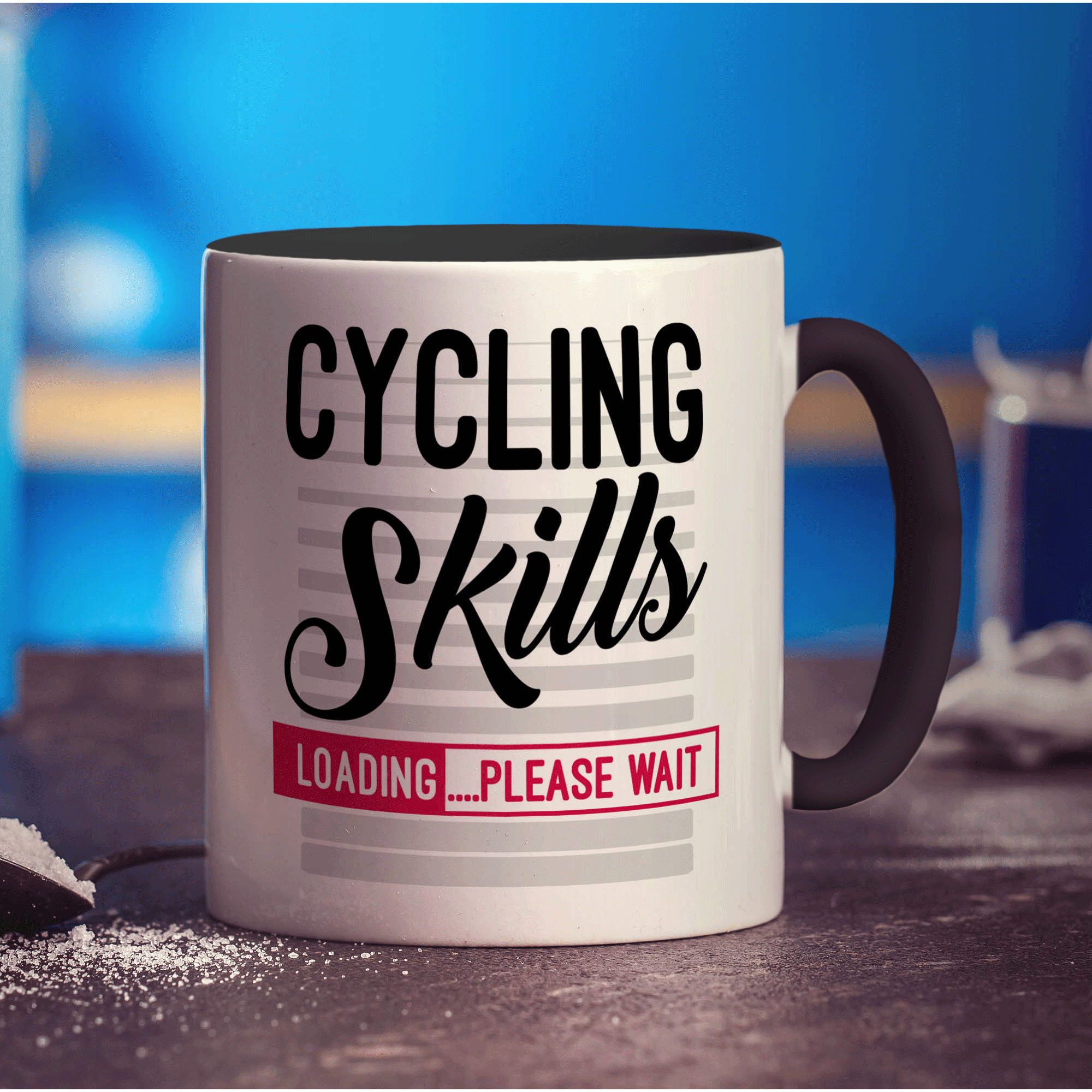 Cycling Skills - Loading Please Wait Mug - Standard 330ml (11oz) / Black