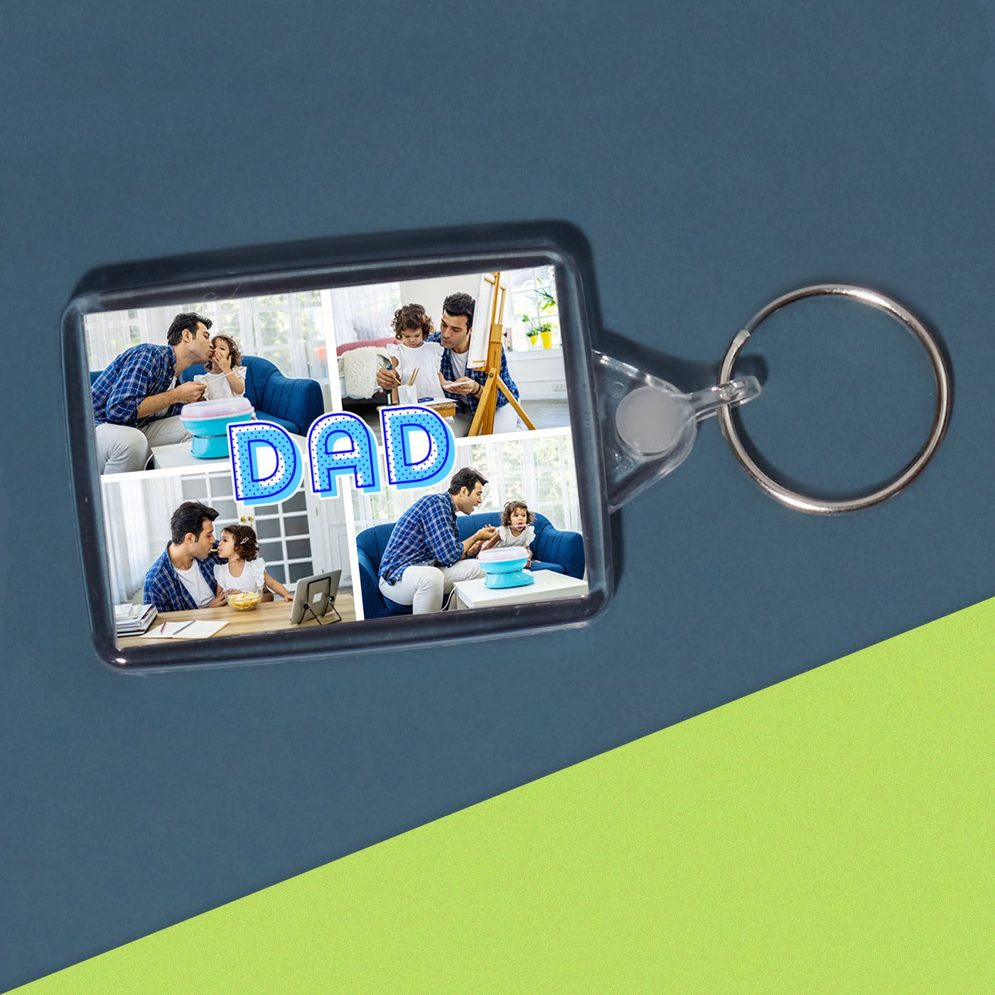 Personalised Dad Keyring - 4 Photo Upload