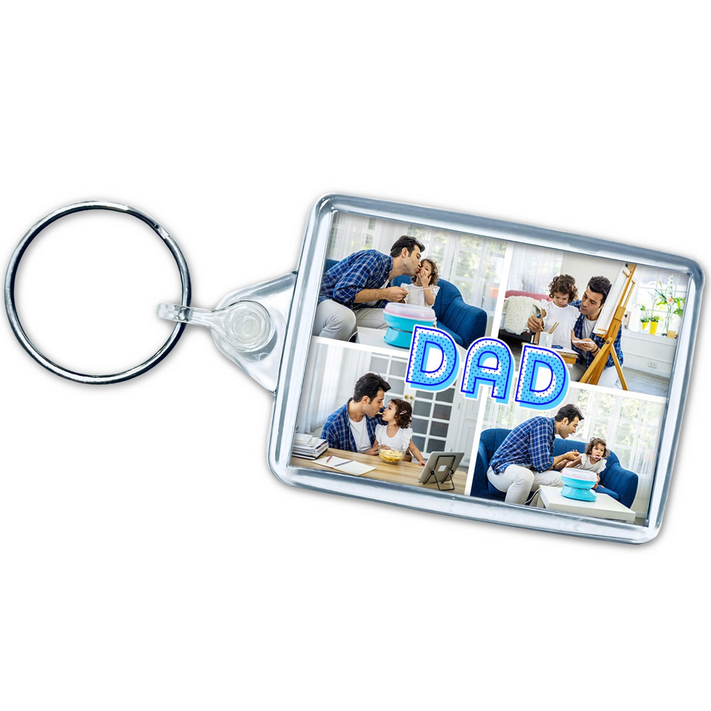 Personalised Dad Keyring - 4 Photo Upload