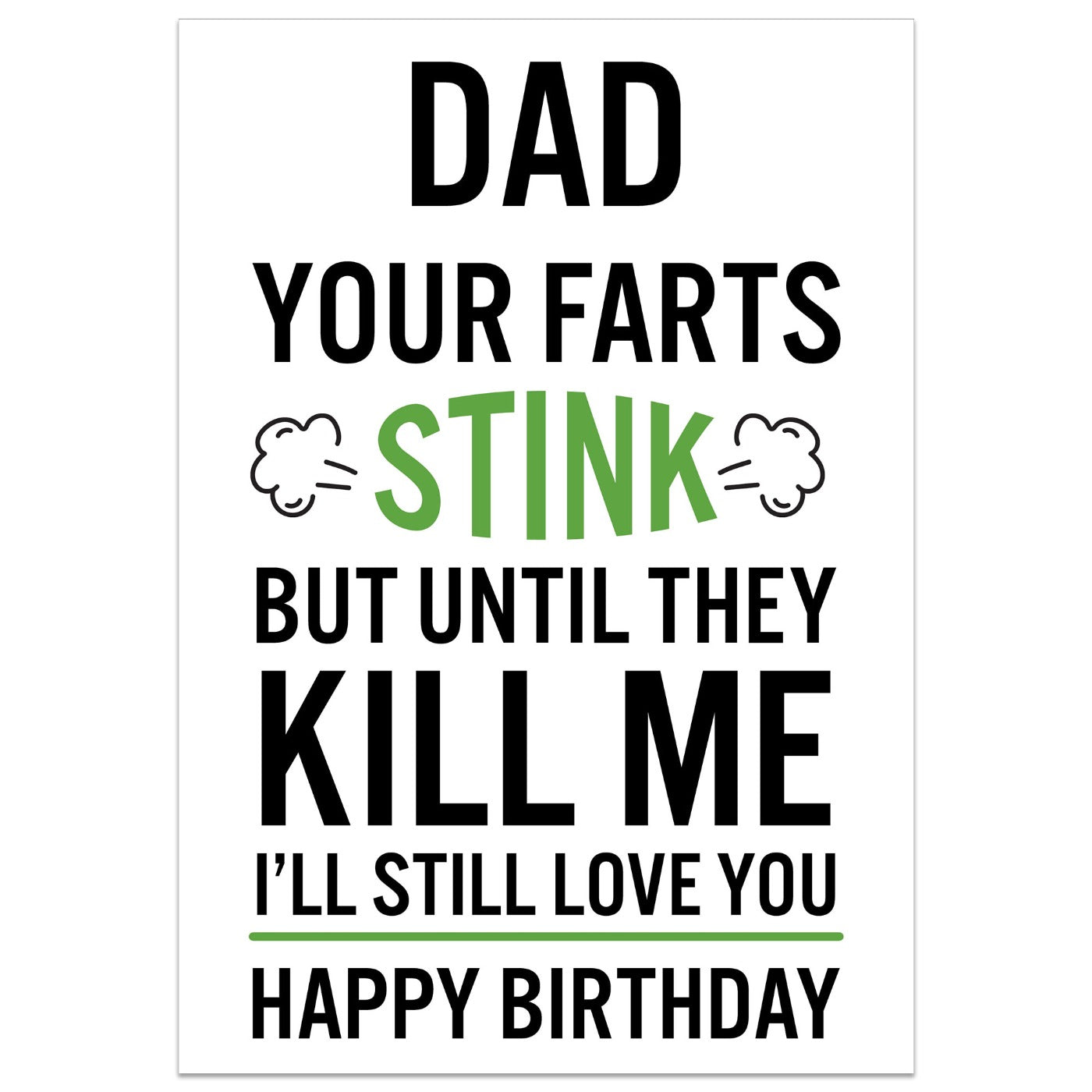 Dad Your Farts Stink Birthday Card