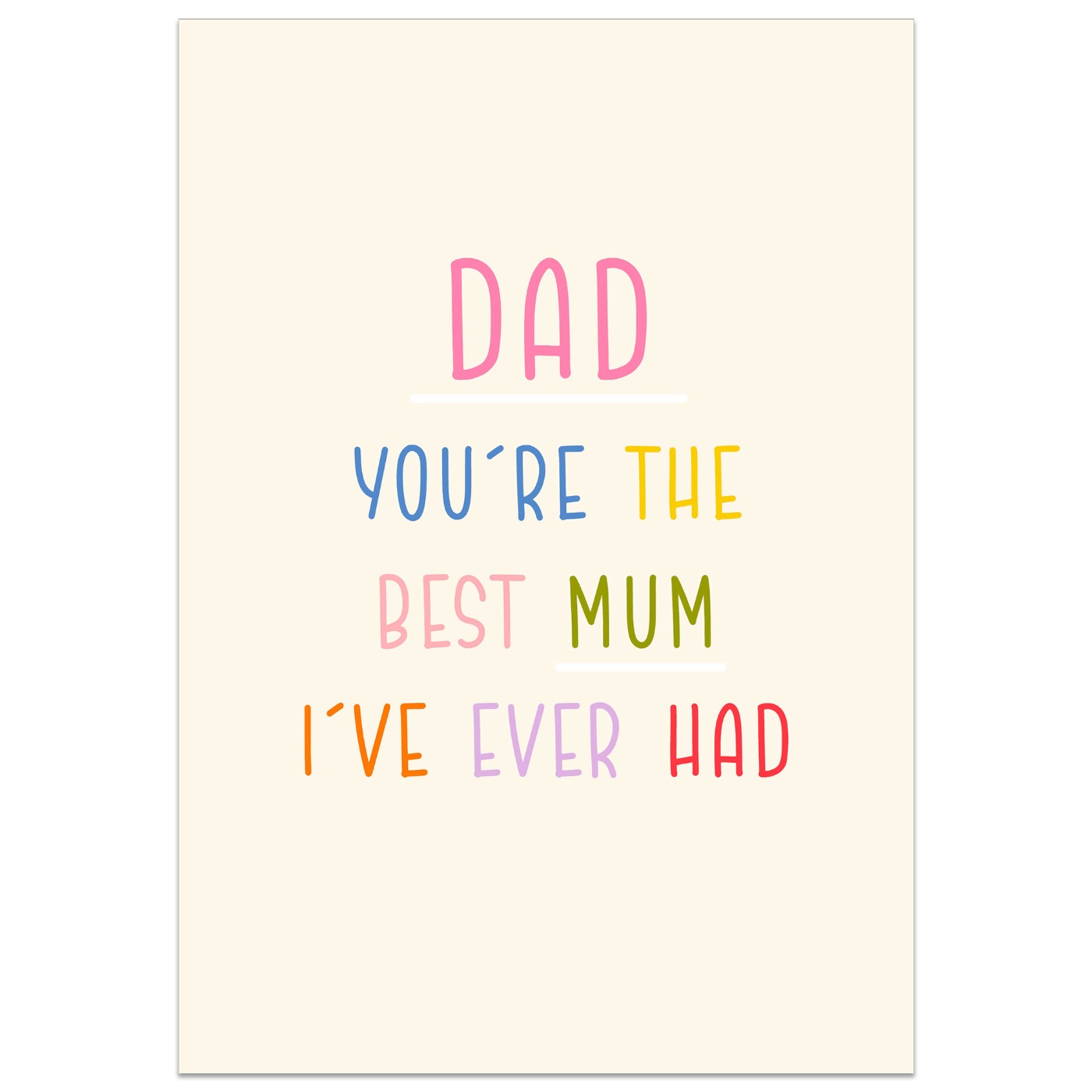Dad, You're the Best Mum I've Ever Had Card