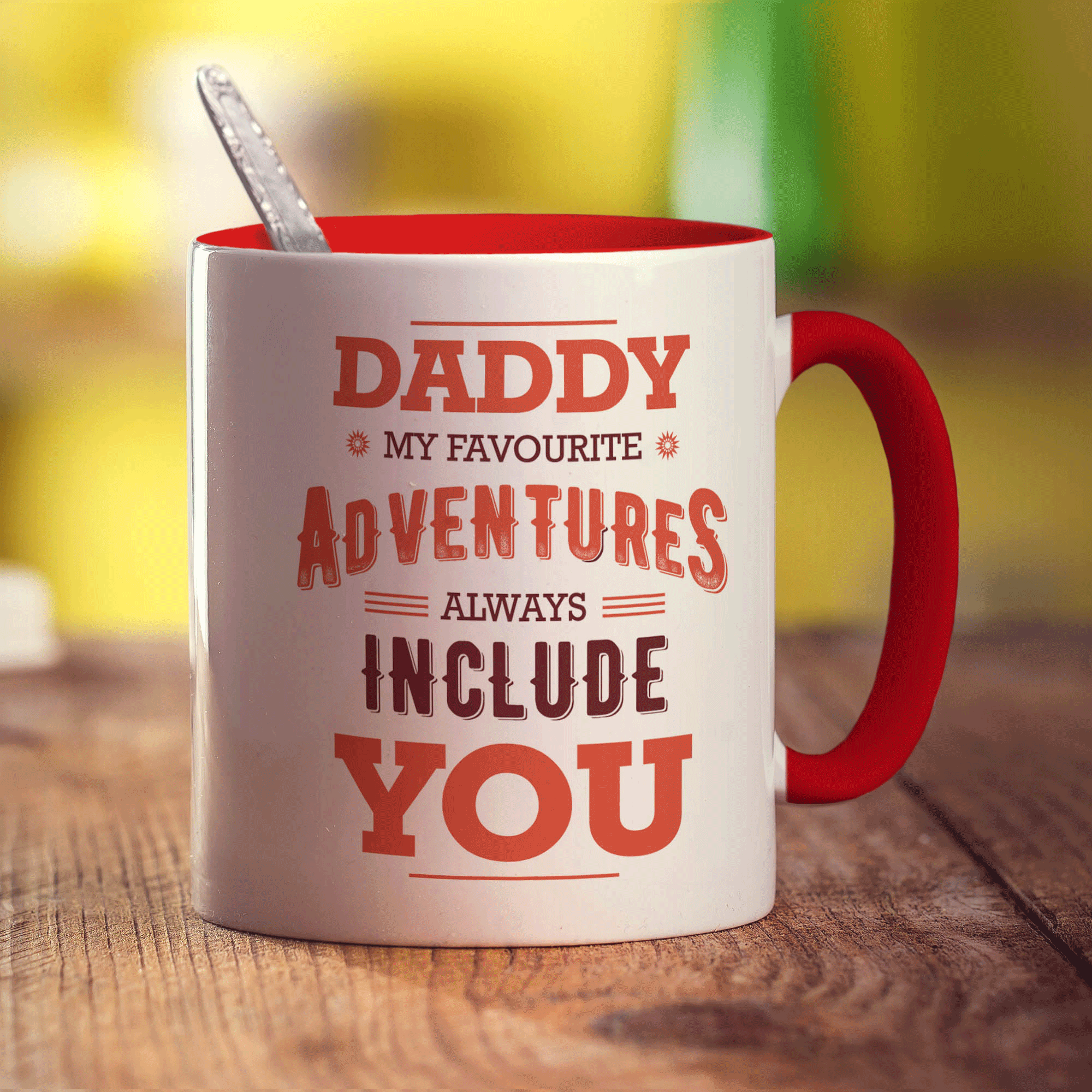 Daddy My Favourite Adventures Always Include You Mug - Standard 330ml (11oz) / Red