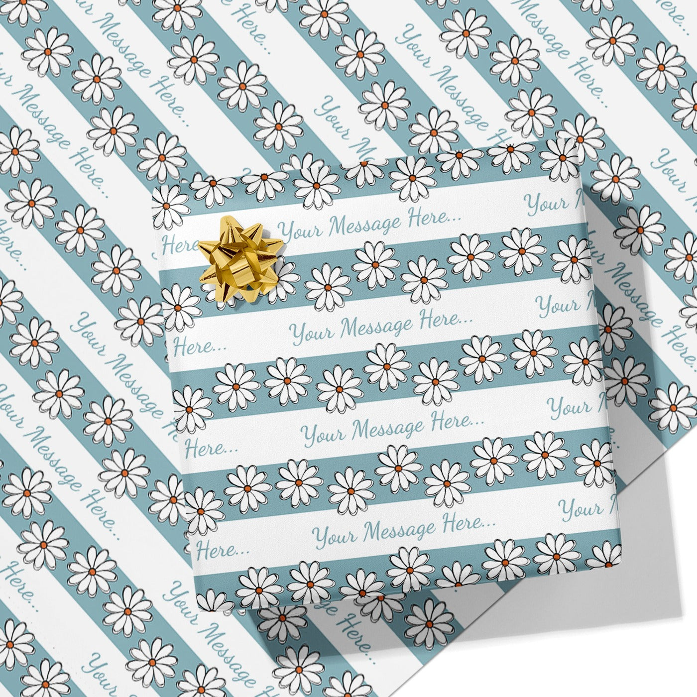 Daisy Birthday Message Wrapping Paper