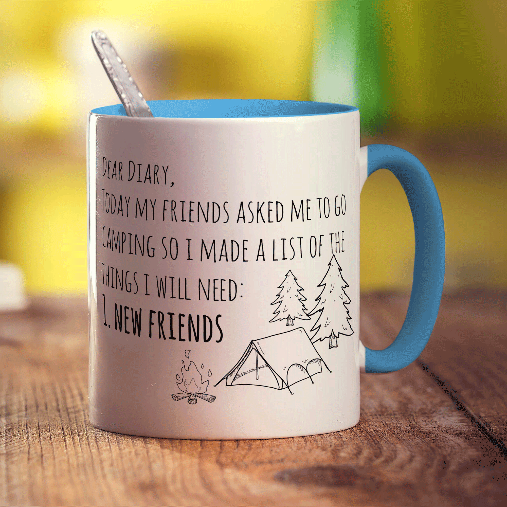 Dear Diary, Today My Friends Asked Me to go Camping Mug - Standard 330ml (11oz) / Blue
