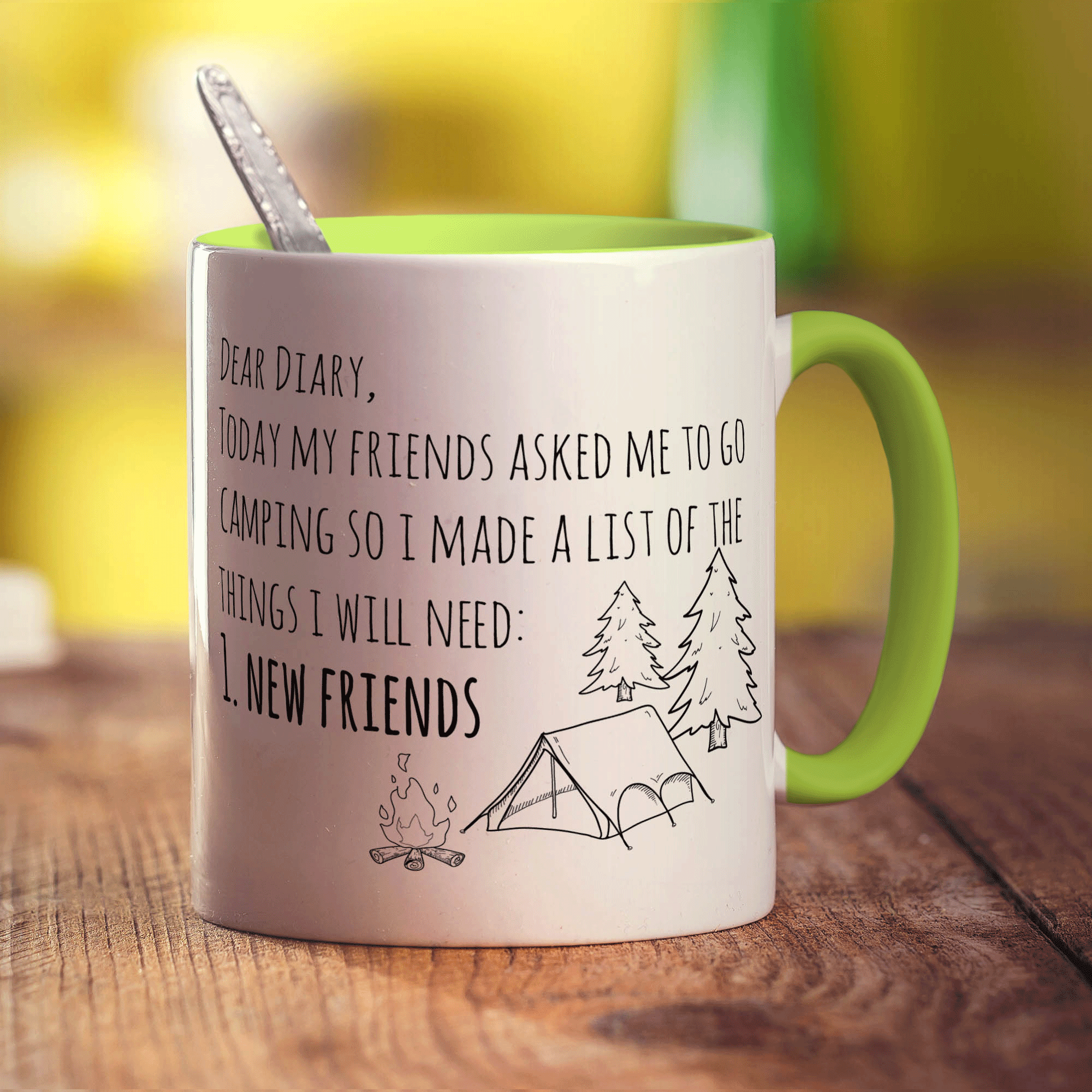 Dear Diary, Today My Friends Asked Me to go Camping Mug - Standard 330ml (11oz) / Green