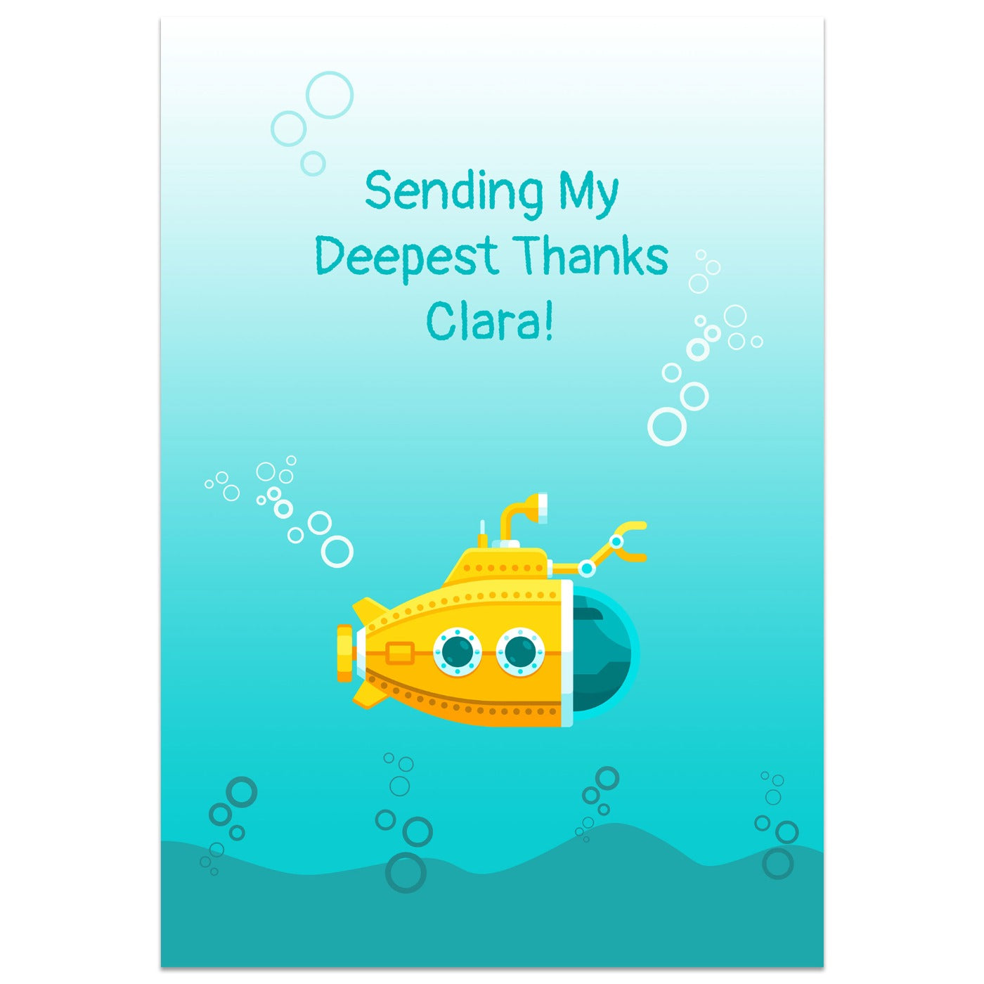 Personalised Deepest Thanks Thank You Card Standing Up