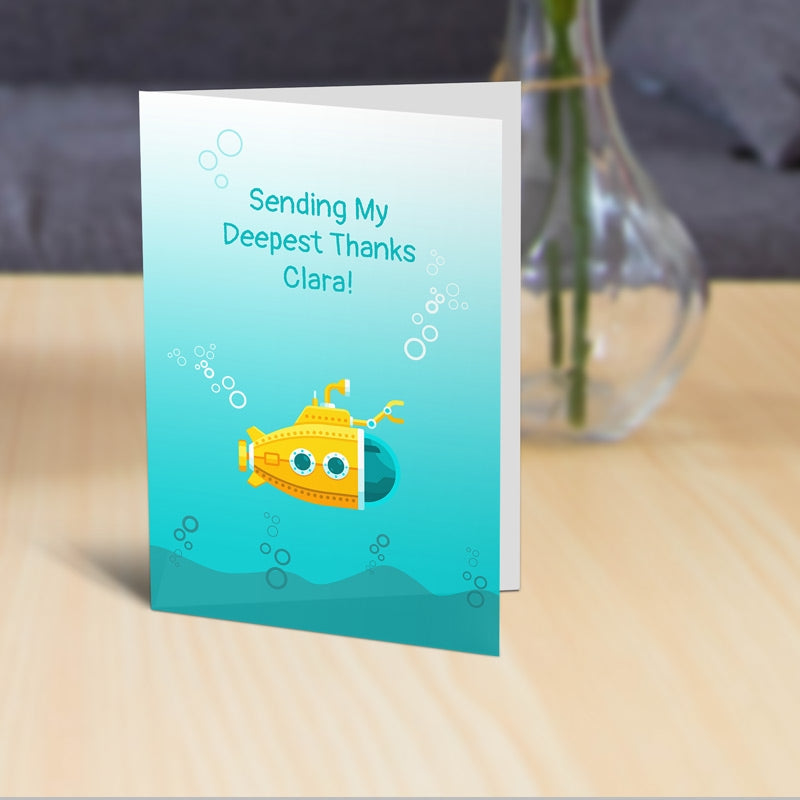 Personalised Deepest Thanks Thank You Card Standing Up