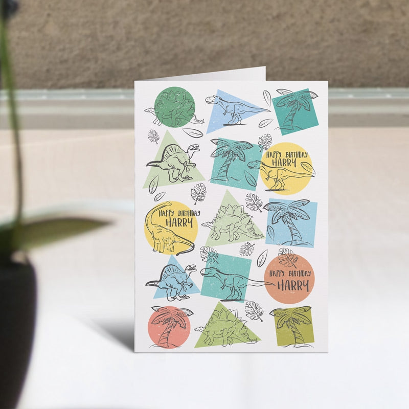 Dinosaur Birthday Card Standing Up