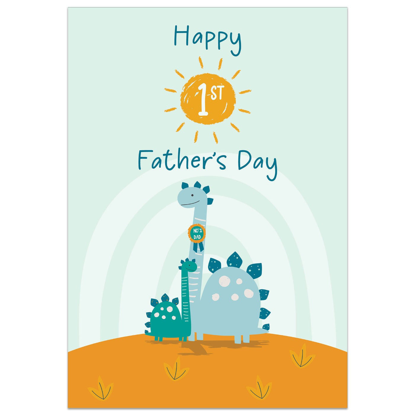 Happy First Father's Day Dinosaur Card