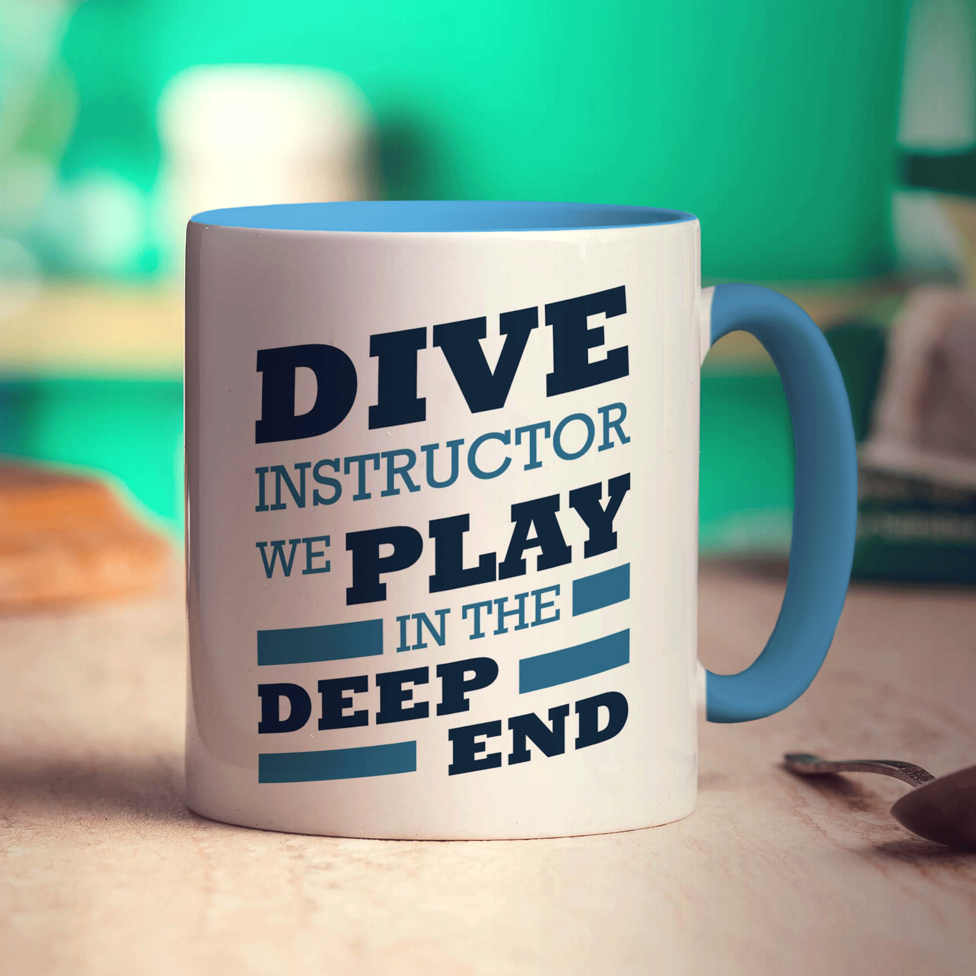 Dive Instructor, We Play in the Deep End Mug - Standard 330ml (11oz) / Blue
