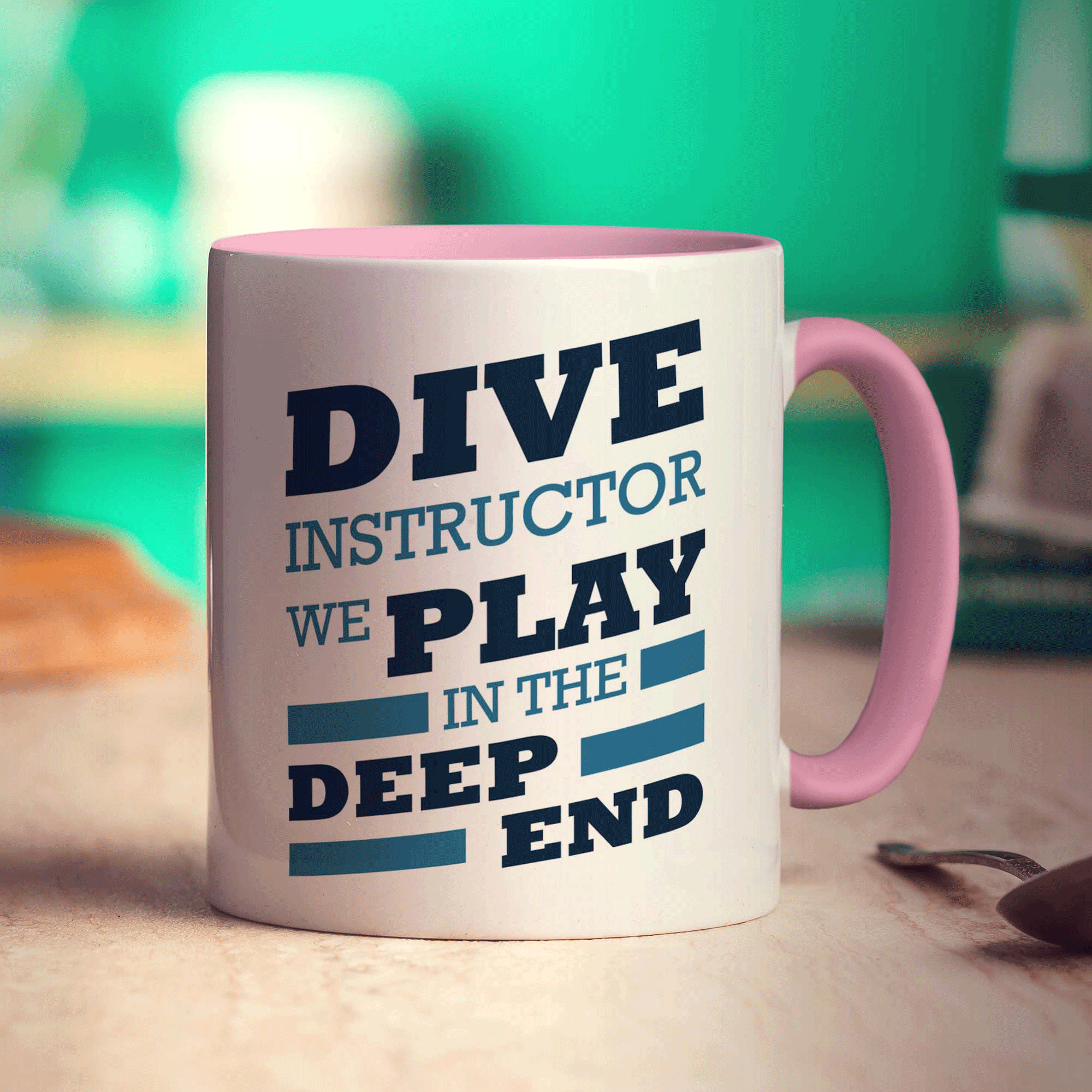 Dive Instructor, We Play in the Deep End Mug - Standard 330ml (11oz) / Pink