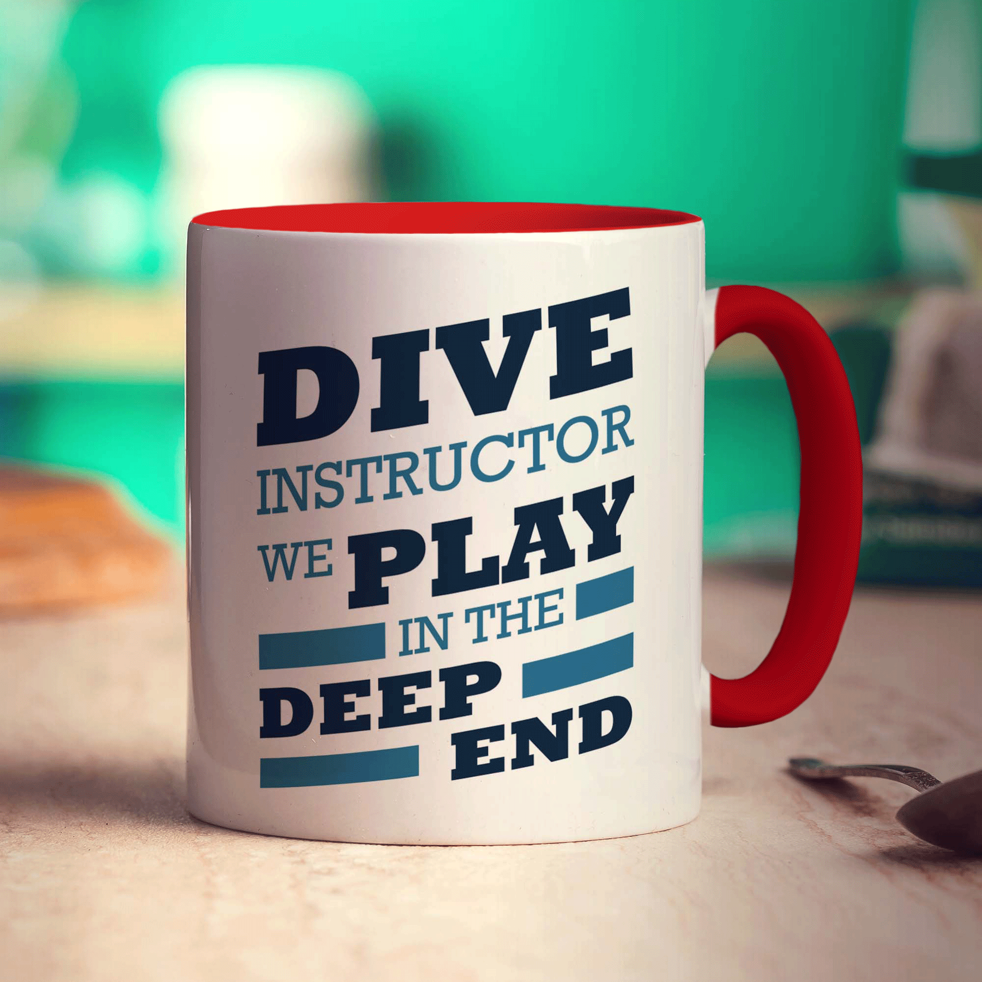Dive Instructor, We Play in the Deep End Mug - Standard 330ml (11oz) / Red