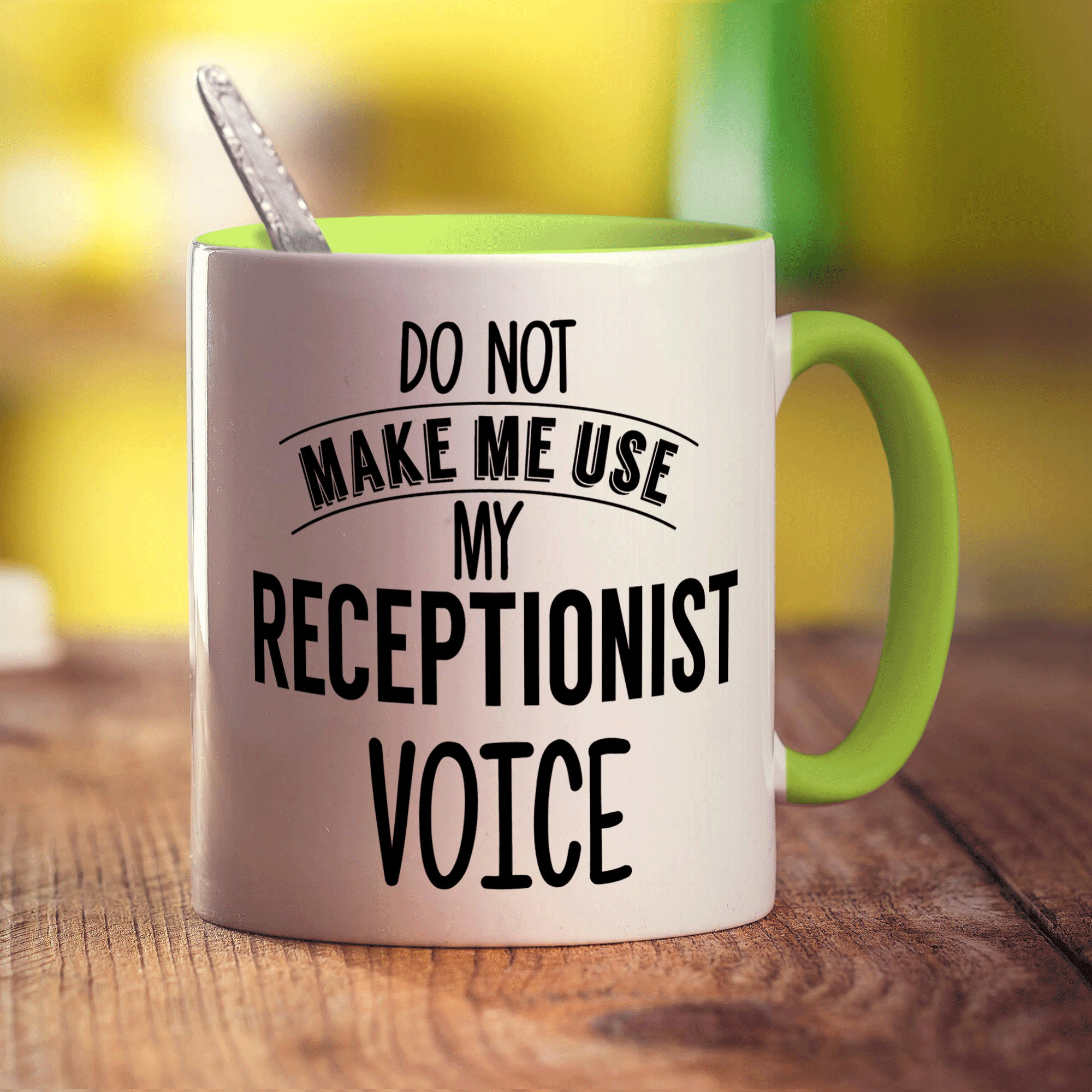 Do Not Make Me Use My Receptionist Voice Mug - Standard 330ml (11oz) / Green