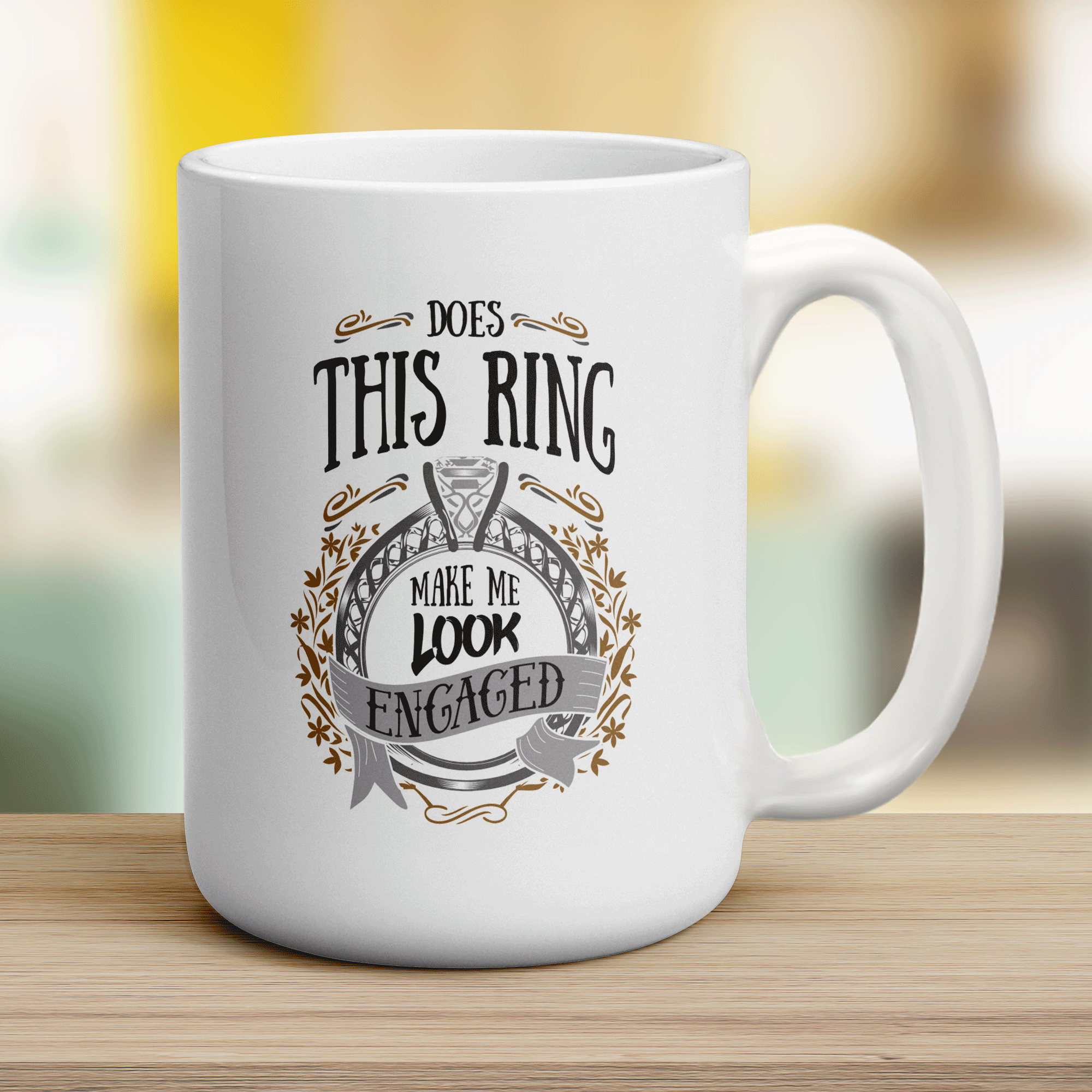 Does This Ring Make Me Look Engaged Mug - Jumbo 440ml (15oz) / White