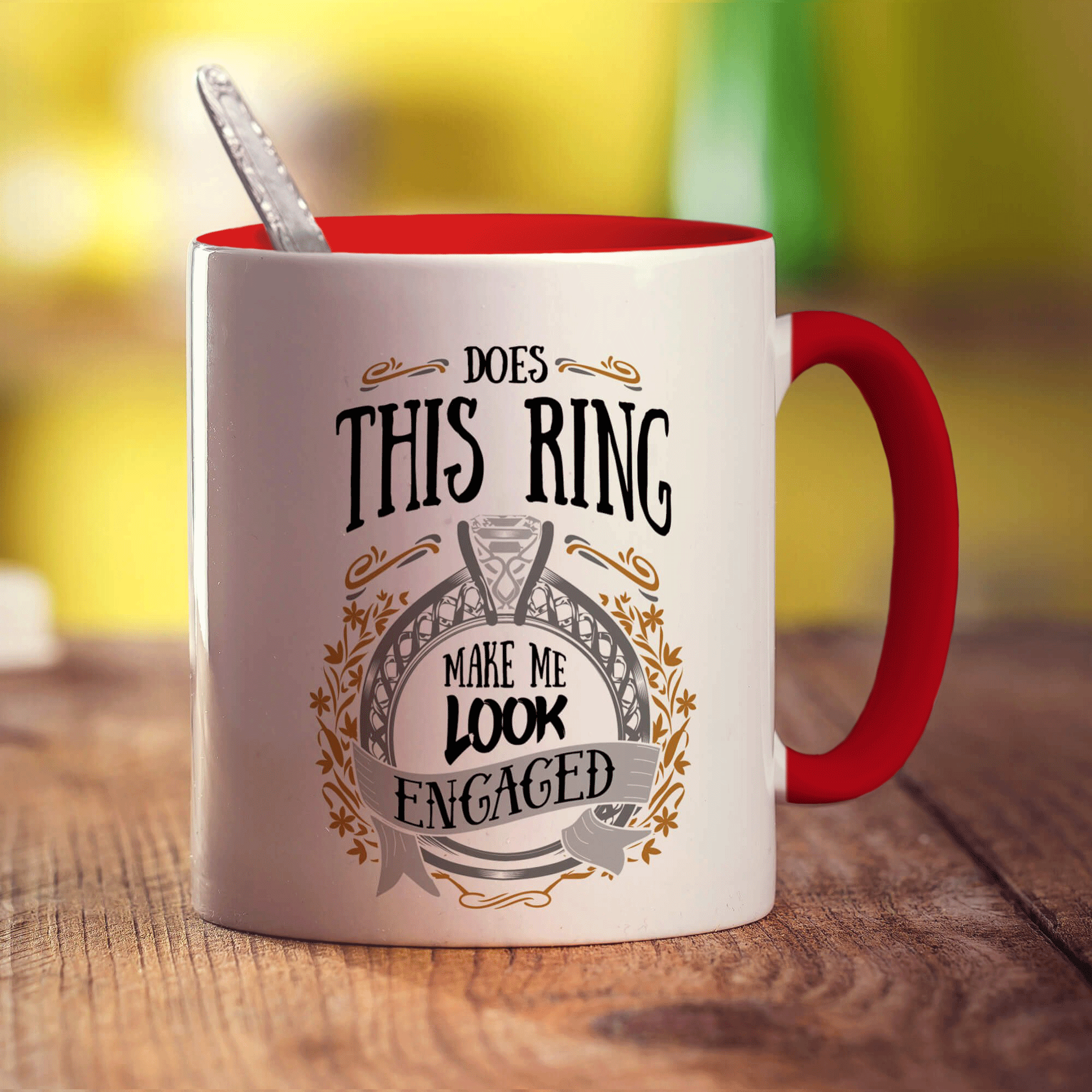 Does This Ring Make Me Look Engaged Mug - Standard 330ml (11oz) / Red
