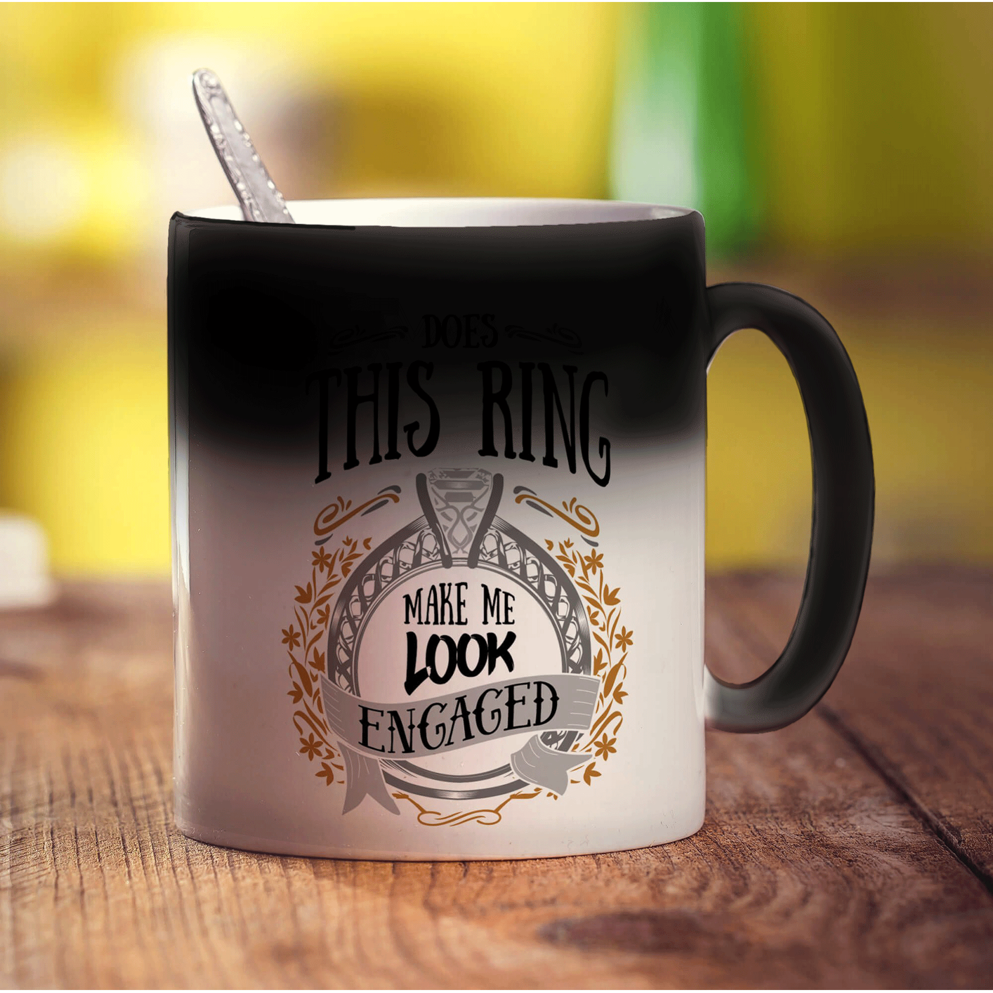 Does This Ring Make Me Look Engaged Mug - Standard 330ml (11oz) / Magic Mug