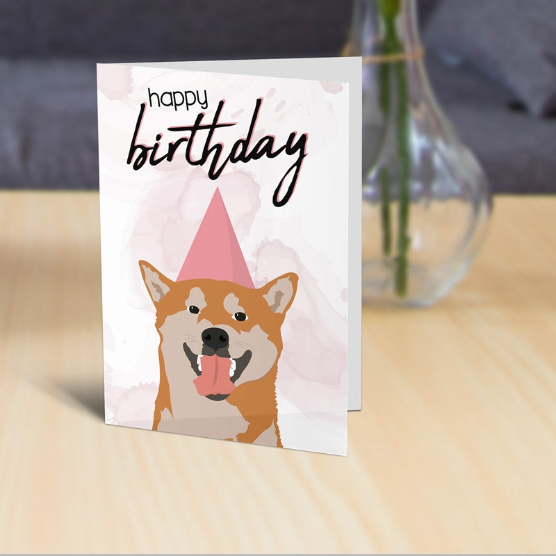 Happy Birthday Dog Card Standing Up