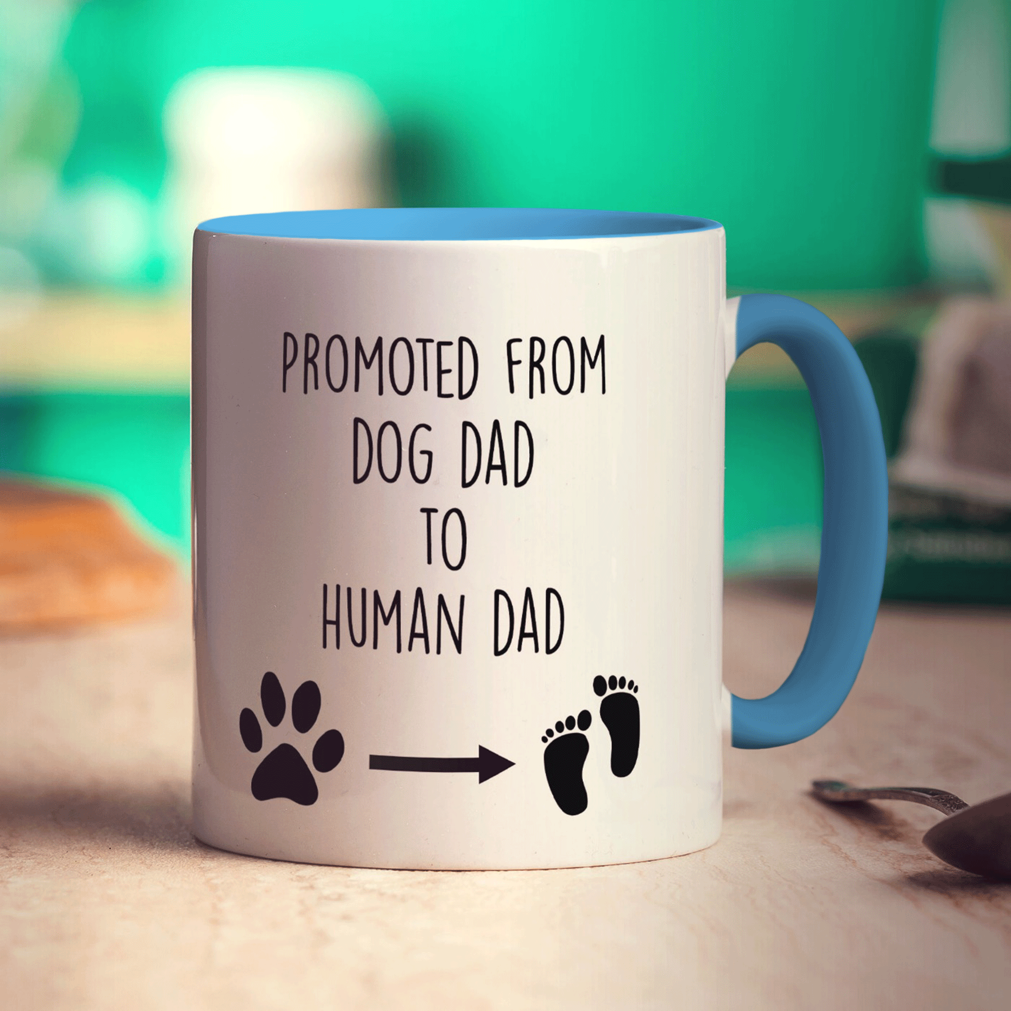 Dog Dad to Human Dad Mug